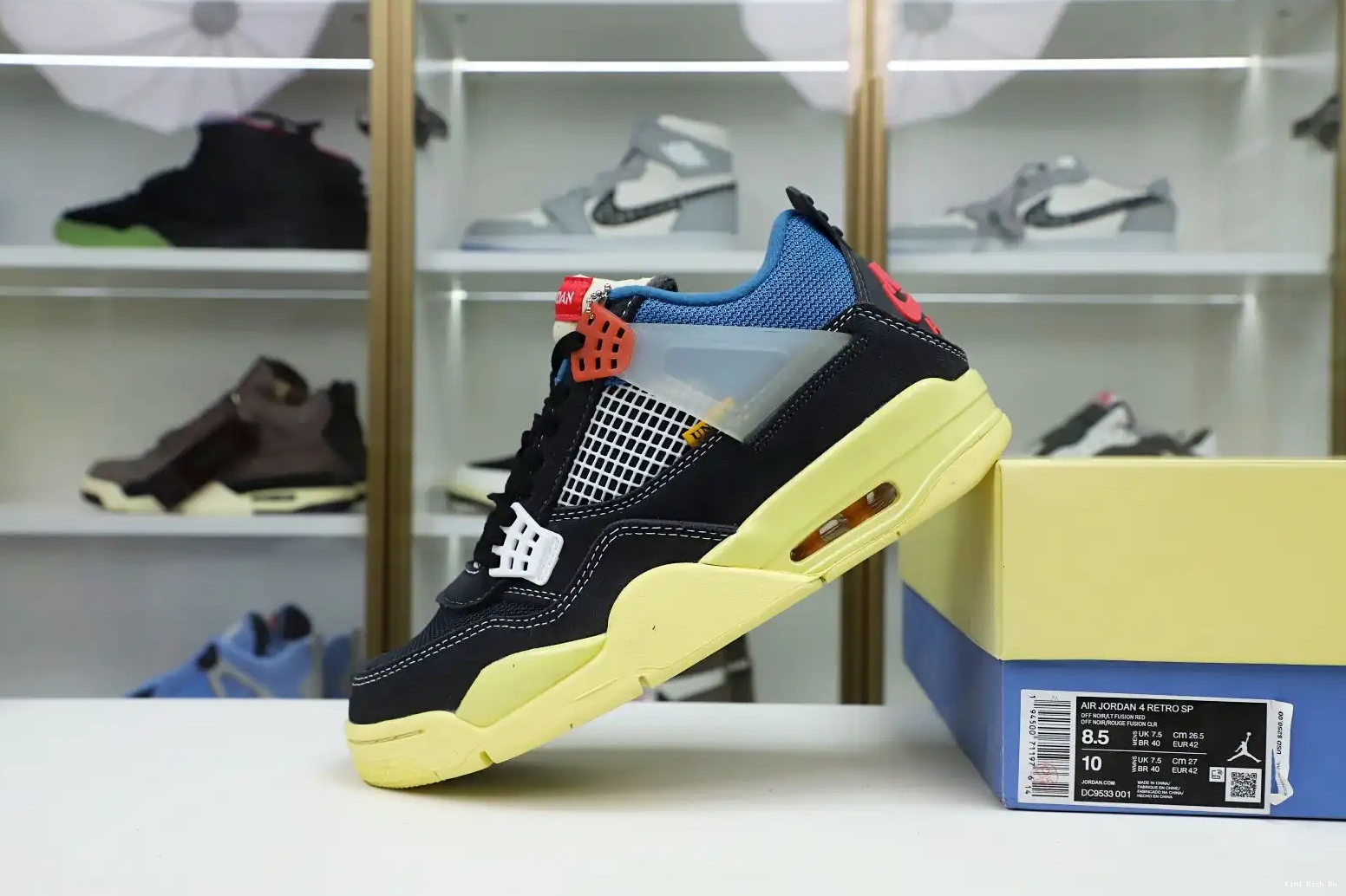 Kimikick LA 4 RETRO JORDAN AIR 'OFF X NOIR' UNION 0724